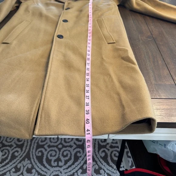 🧥 The Kooples Camel Wool Blend Long Coat | Men’s Small (Women’s Medium) | NWT - Picture 8 of 13